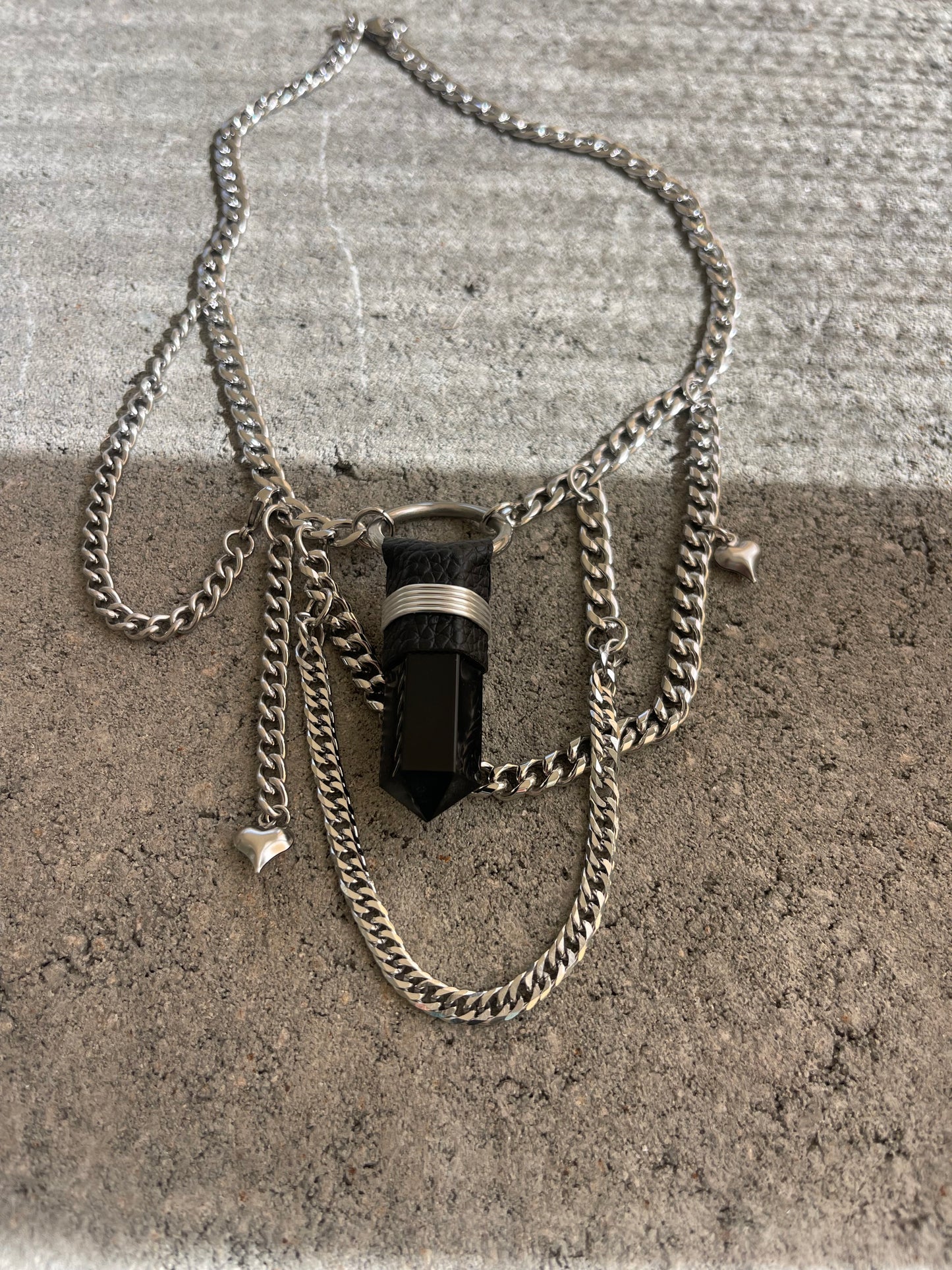 Obsidian Mini Layered Necklace