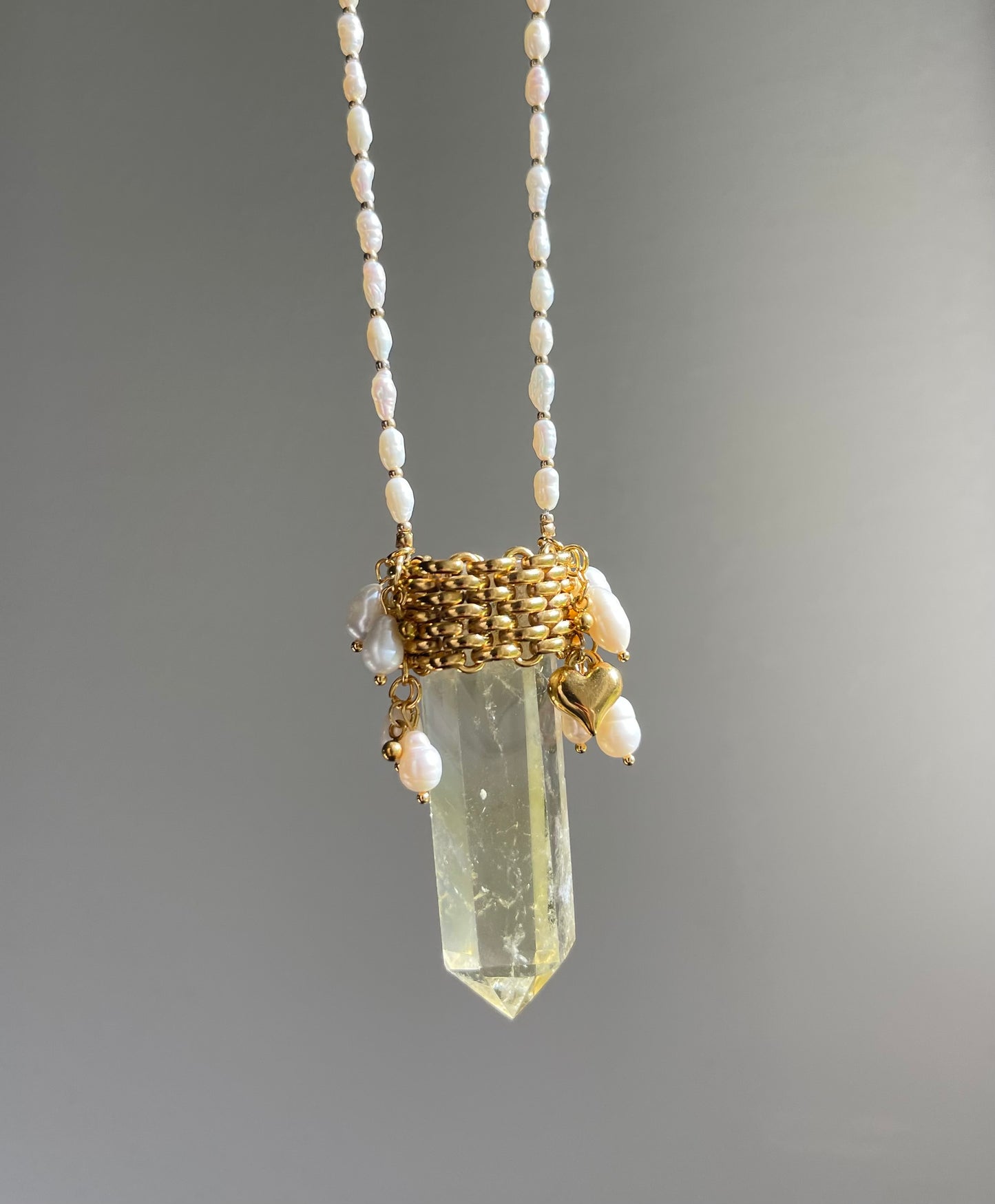 Citrine Pearl Cluster Pendant