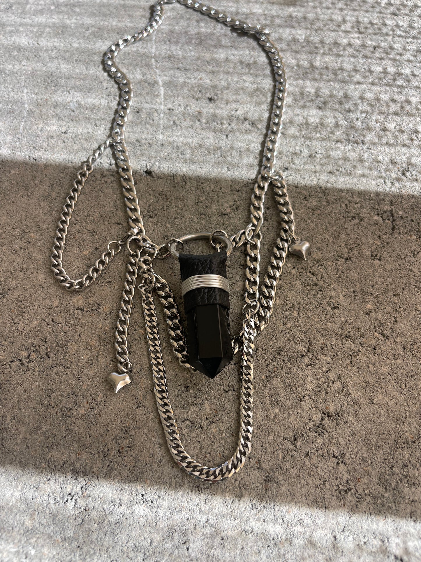 Obsidian Mini Layered Necklace