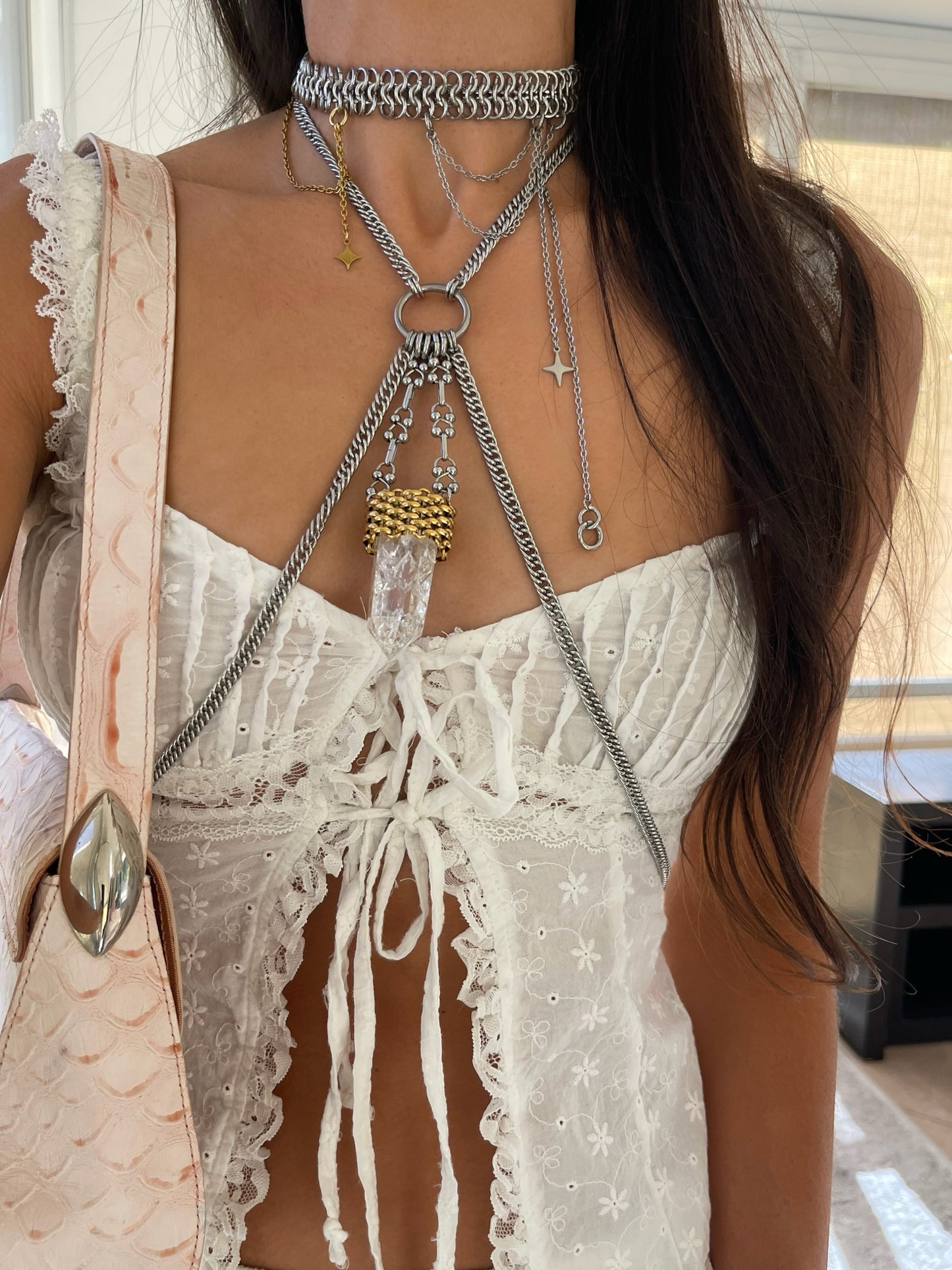 Two-Tone Crackle Quartz Harness