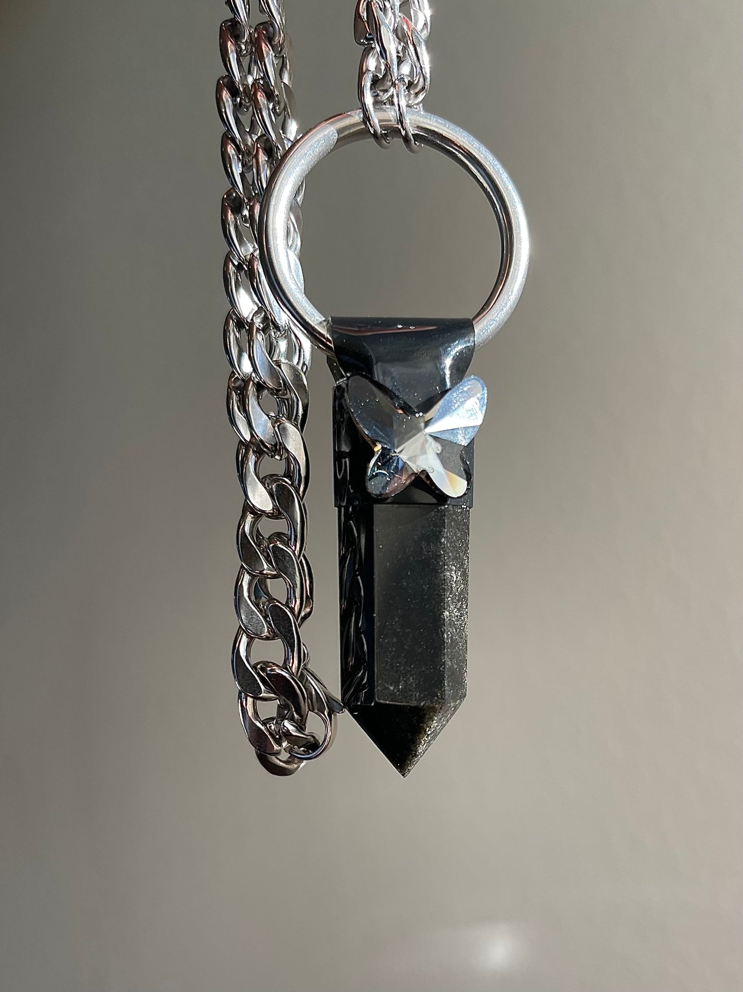 Obsidian Butterfly Necklace