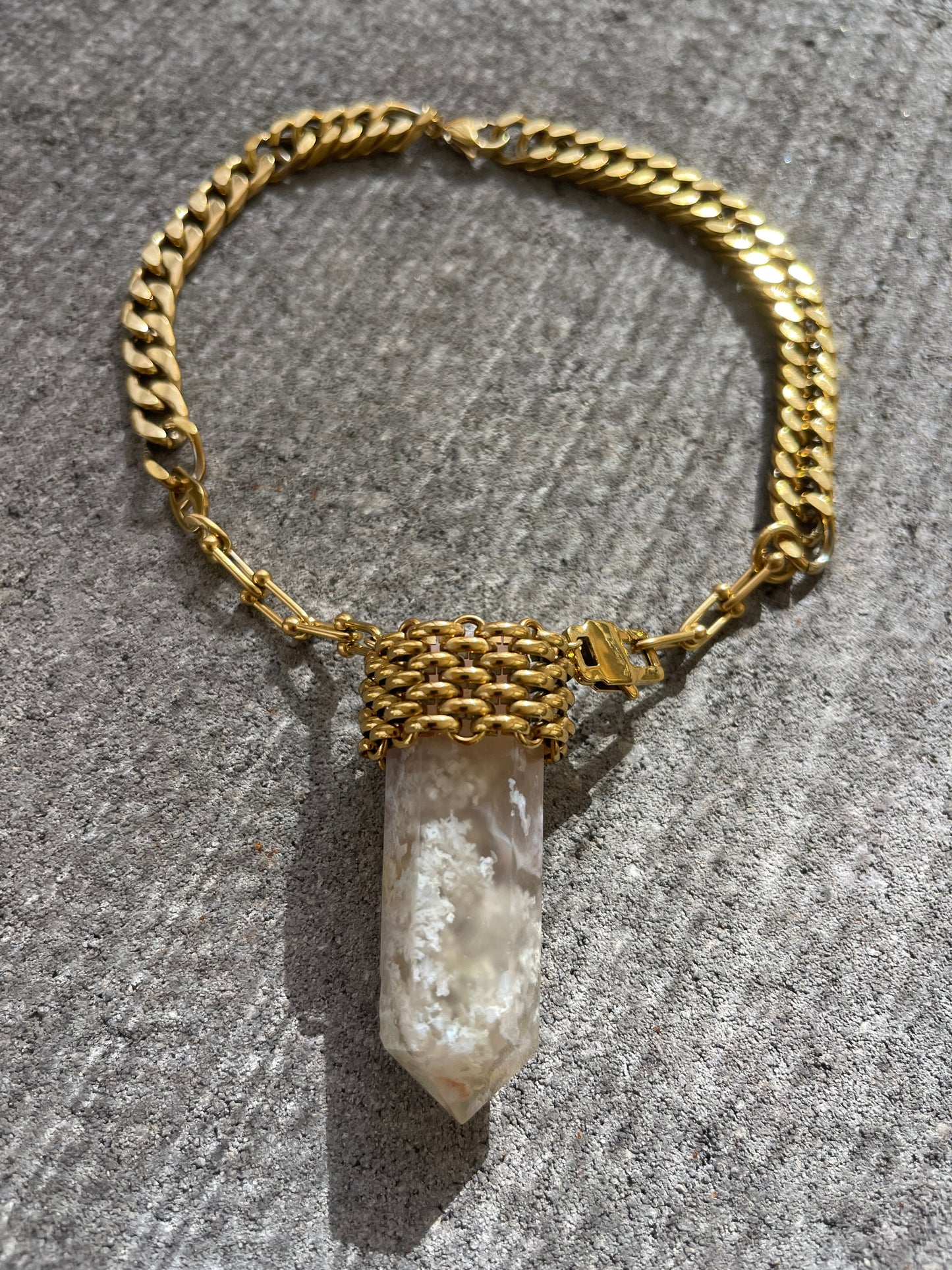 Flower Agate choker