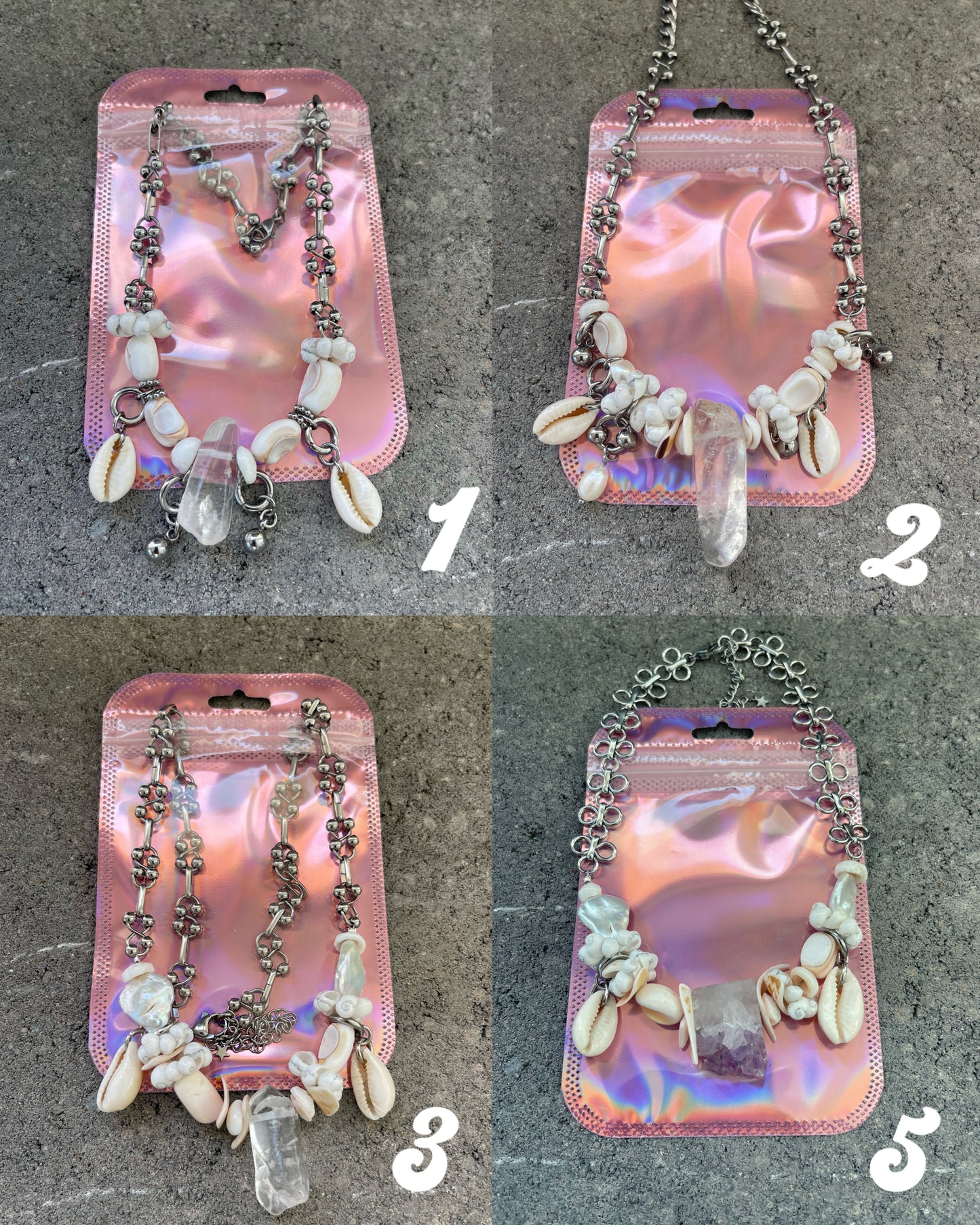 Silver Shell Necklaces ⟡⋆。˚