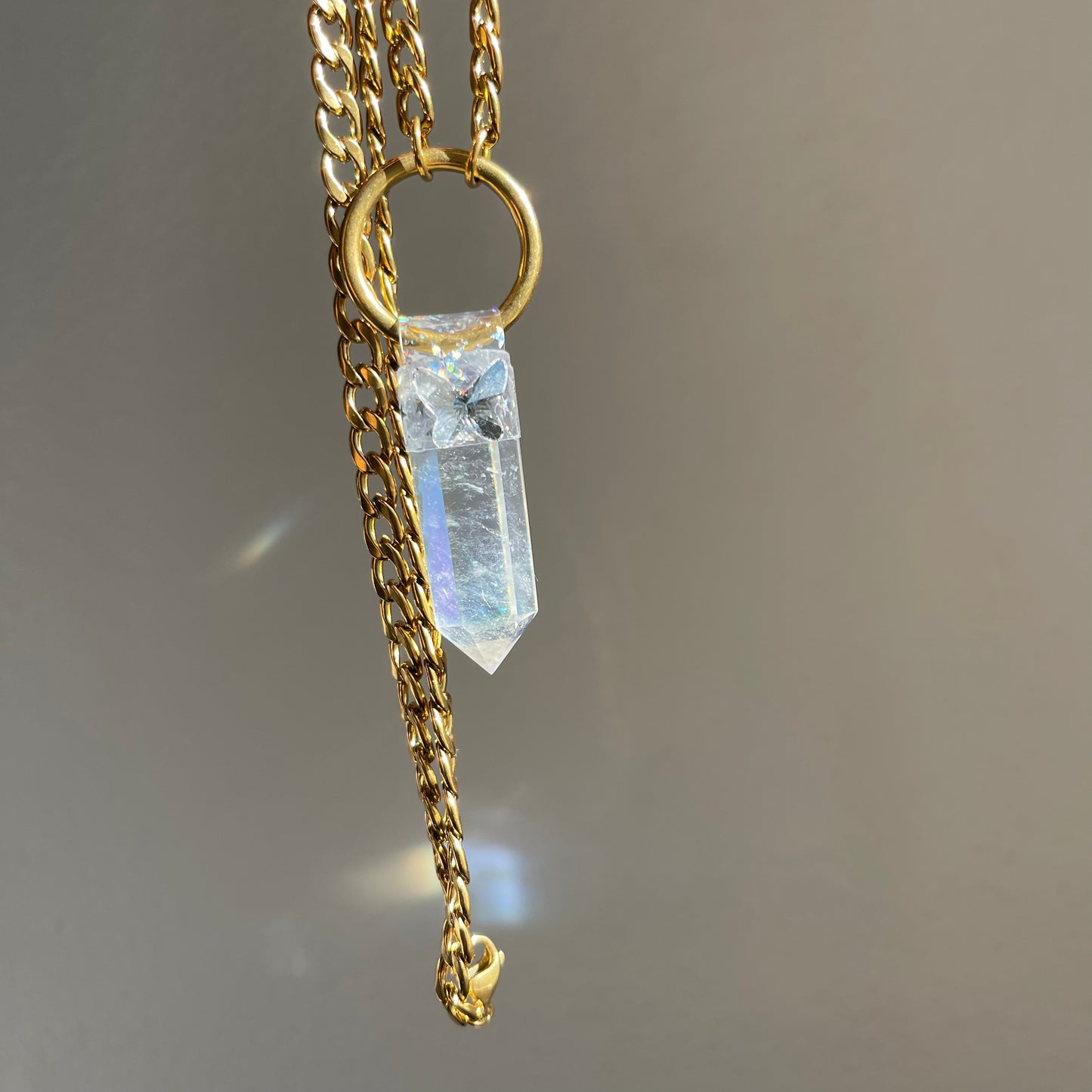 Mini Angel Aura Quartz Butterfly Pendant ♡ Preorder