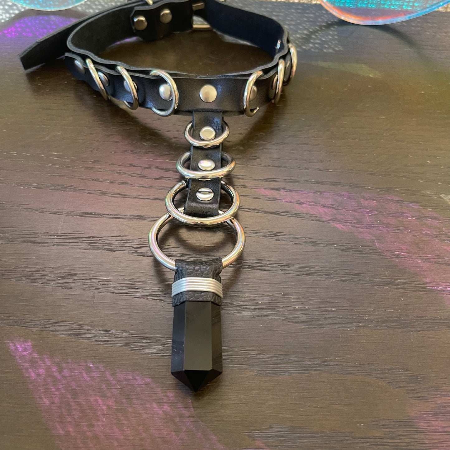 Obsidian Stacked O-ring Choker