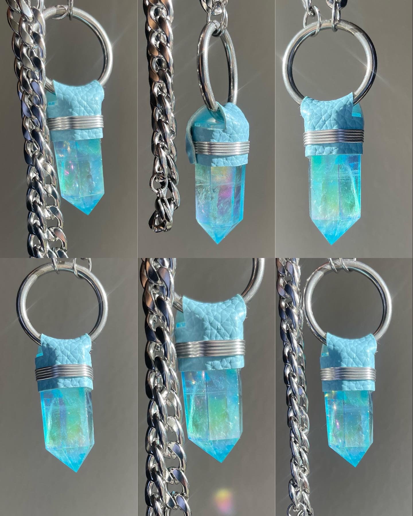 Aqua Aura Quartz Necklace