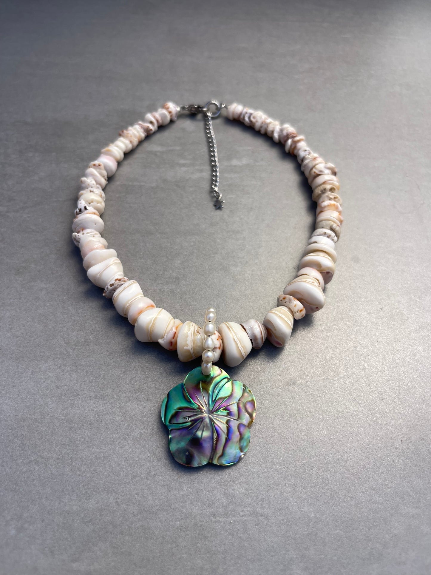 Plumeria Abalone Choker