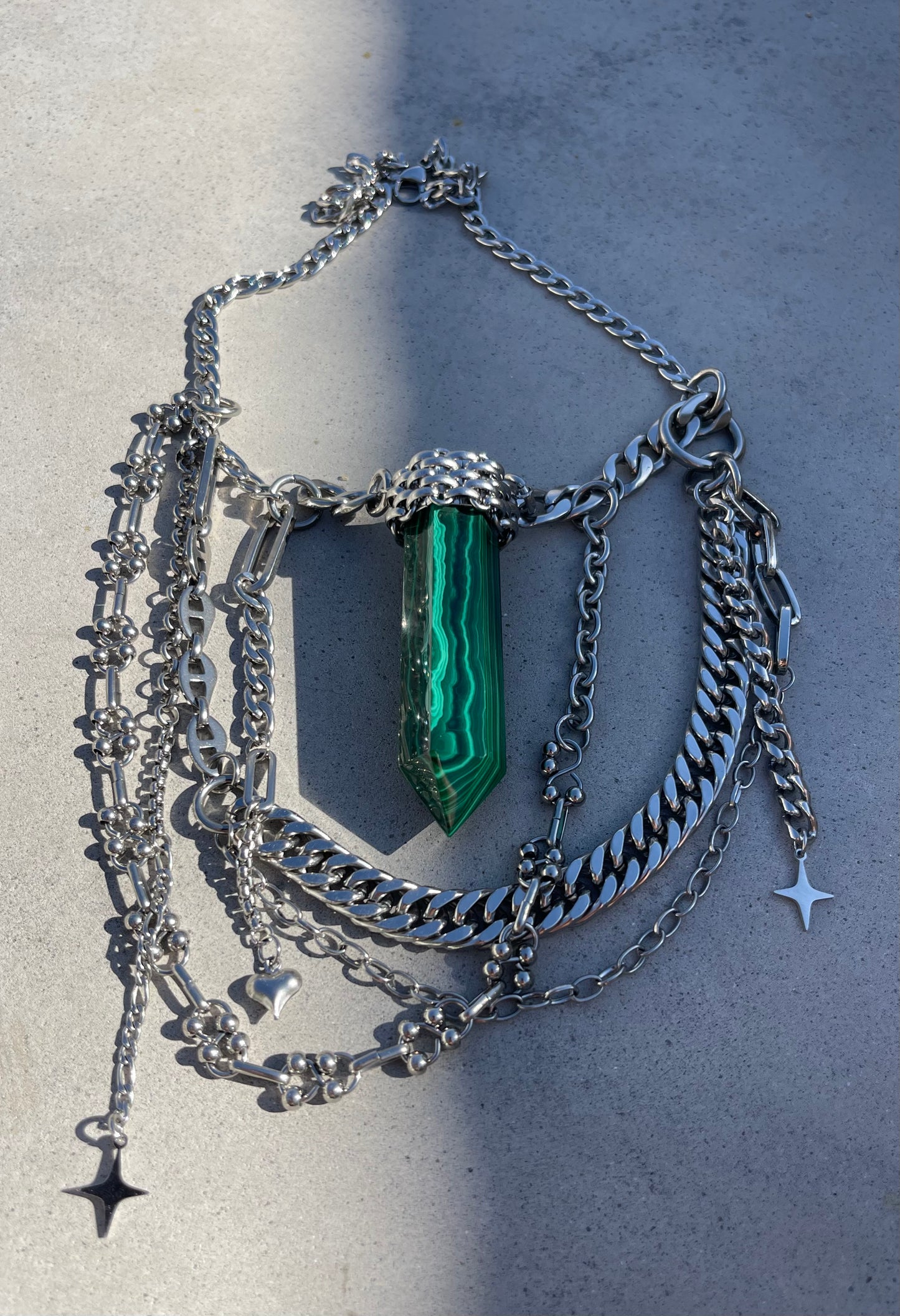 XL Malachite Layered Necklace PREORDER