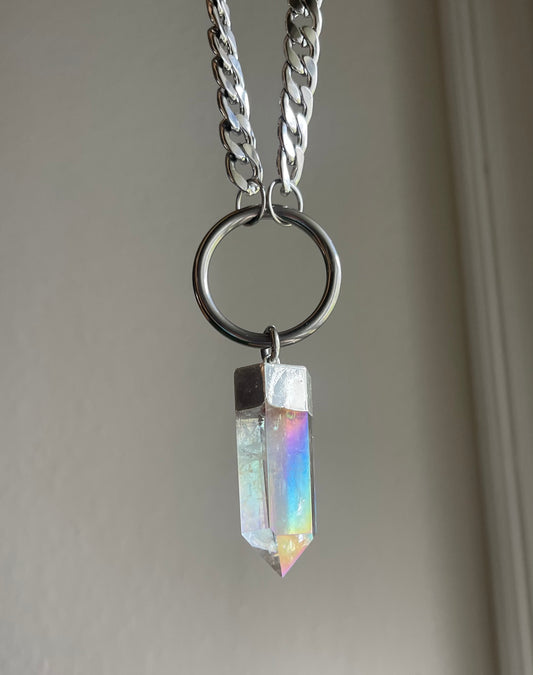 Angel Aura Quartz Halo Necklace