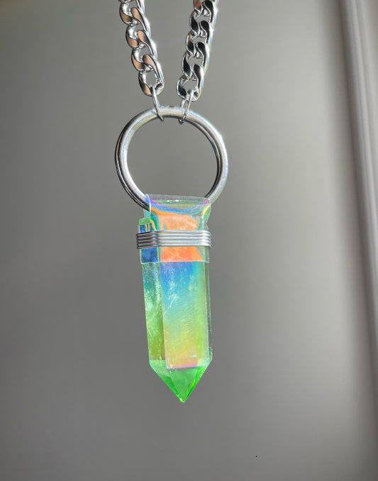 Green Aura Quartz Necklace