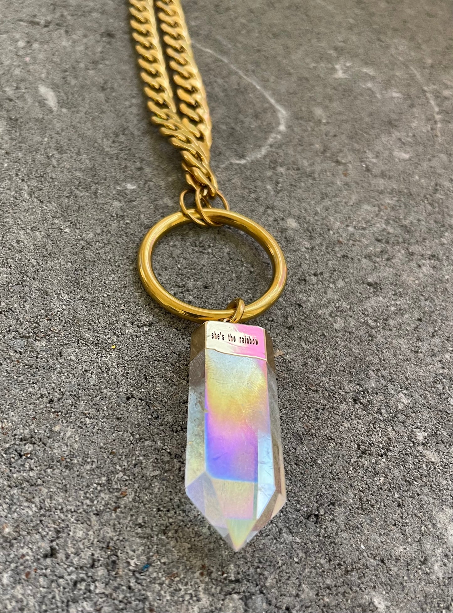 Angel Aura Quartz Halo Necklace