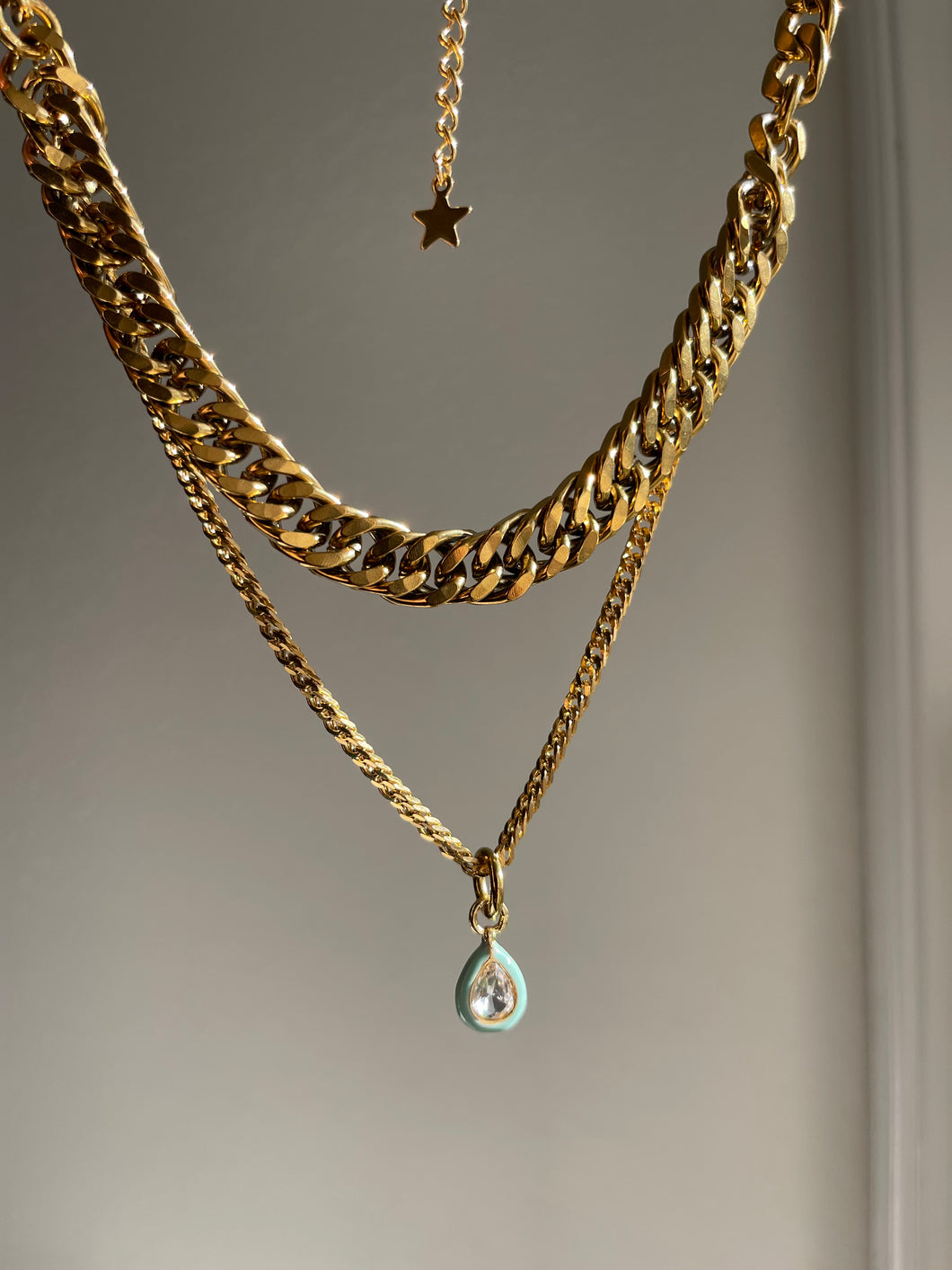 Sage Double Chain Necklace