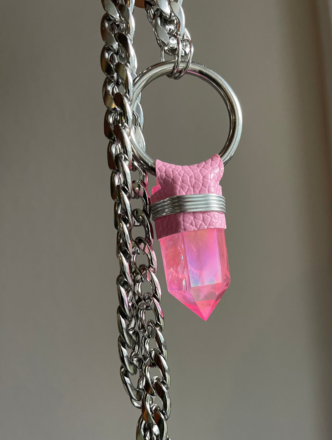 Pink Aura Quartz Necklace