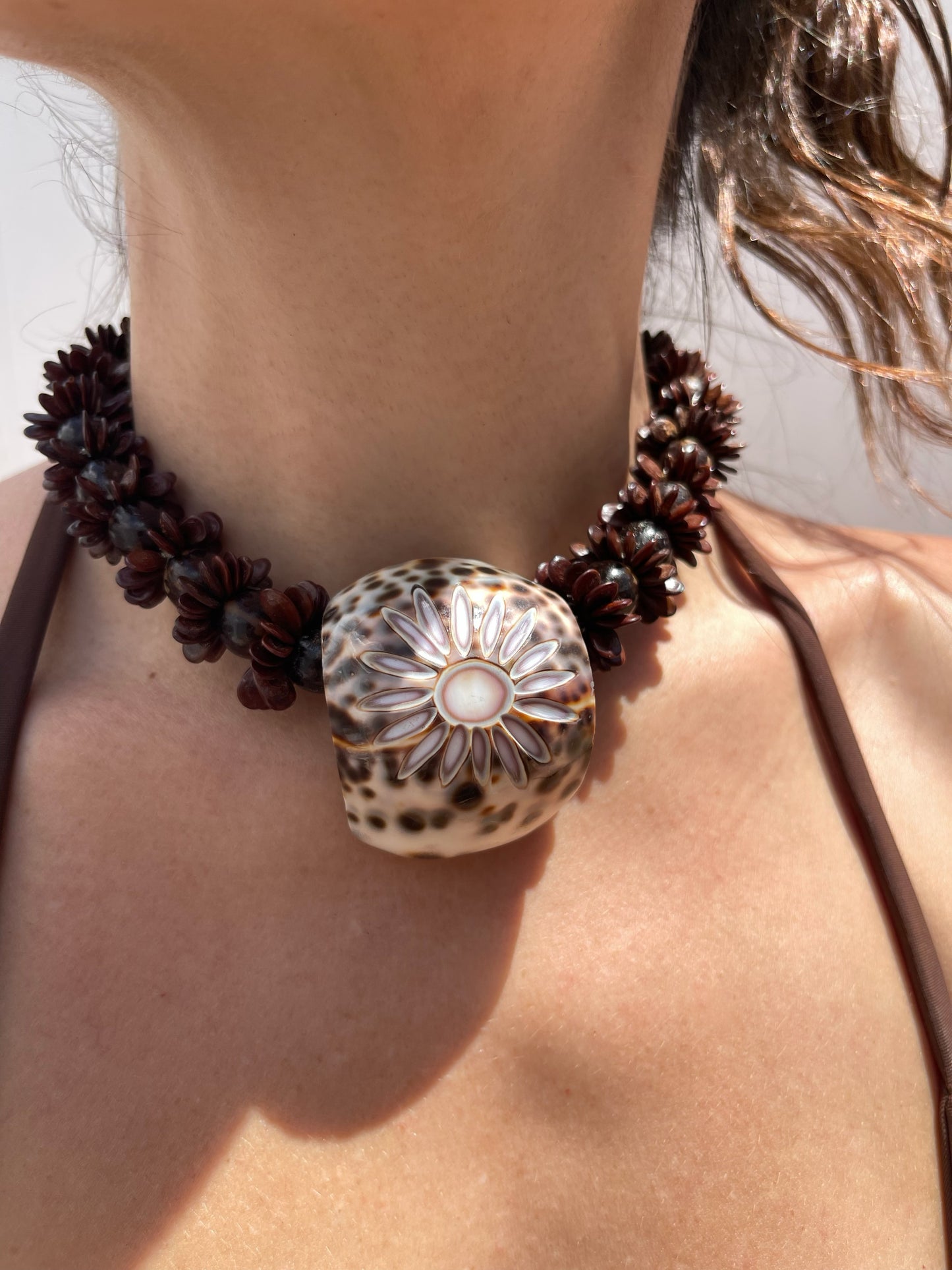 Tiger Cowrie Koa Seed Collar