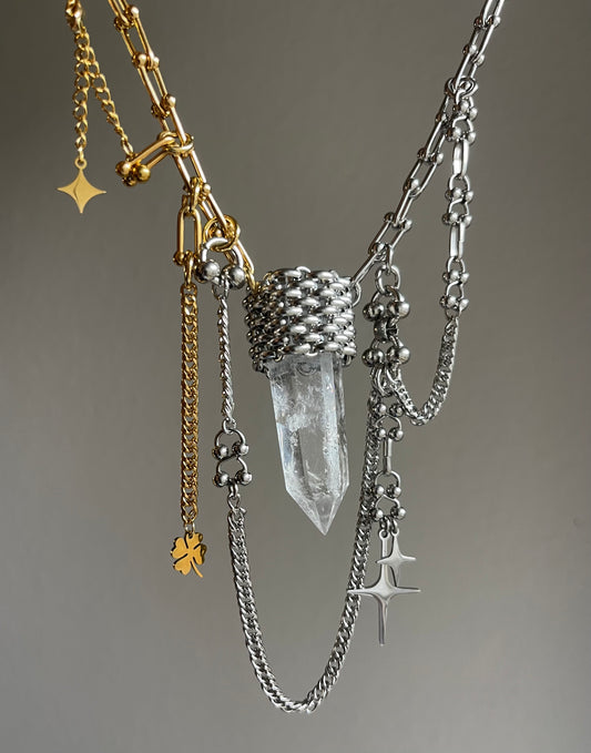 Two-Tone Quartz Necklace