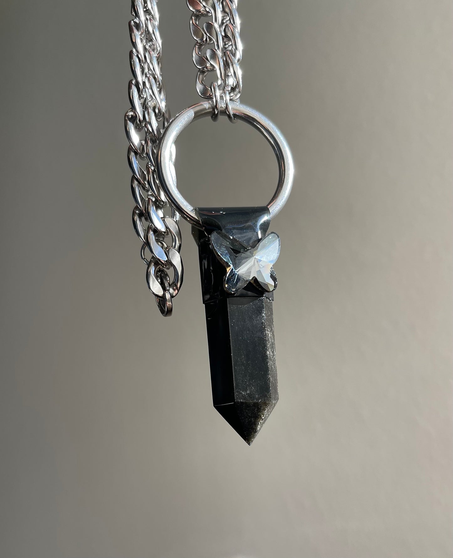 Obsidian Butterfly Necklace