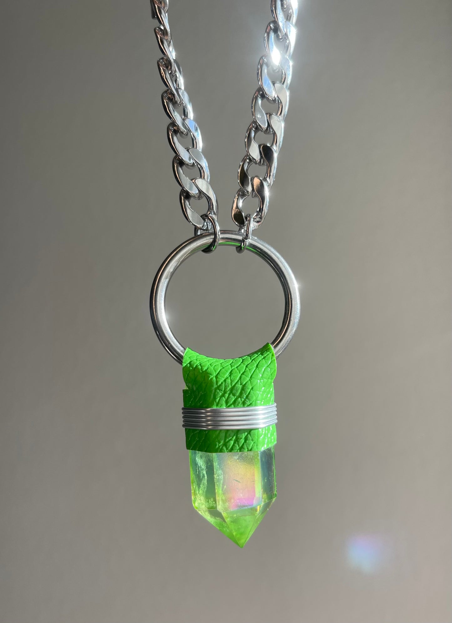 Green Aura Quartz Necklace