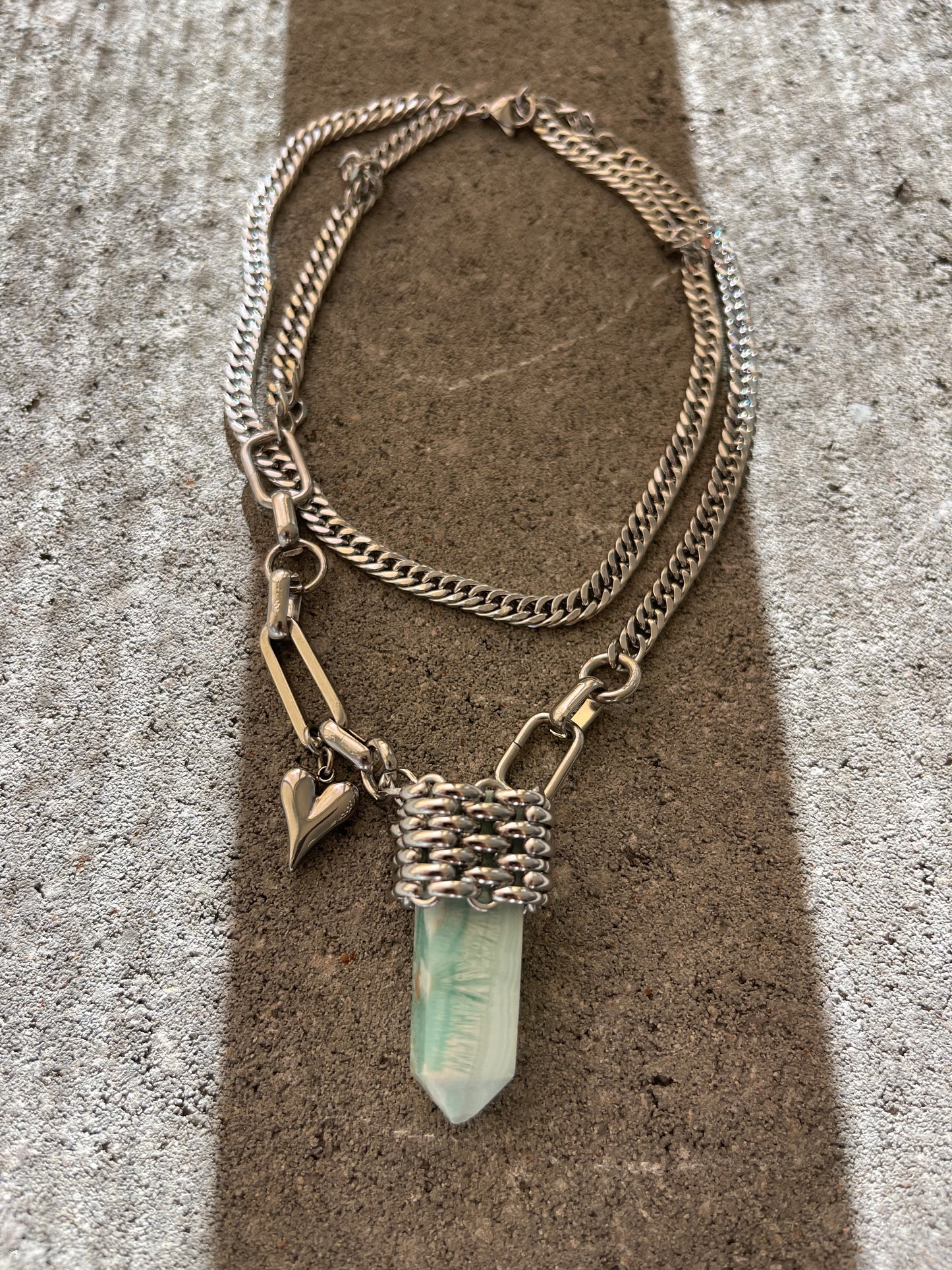 Hemimorphite Charm Double Layer Choker