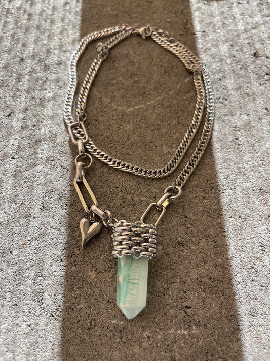 Hemimorphite Charm Double Layer Choker
