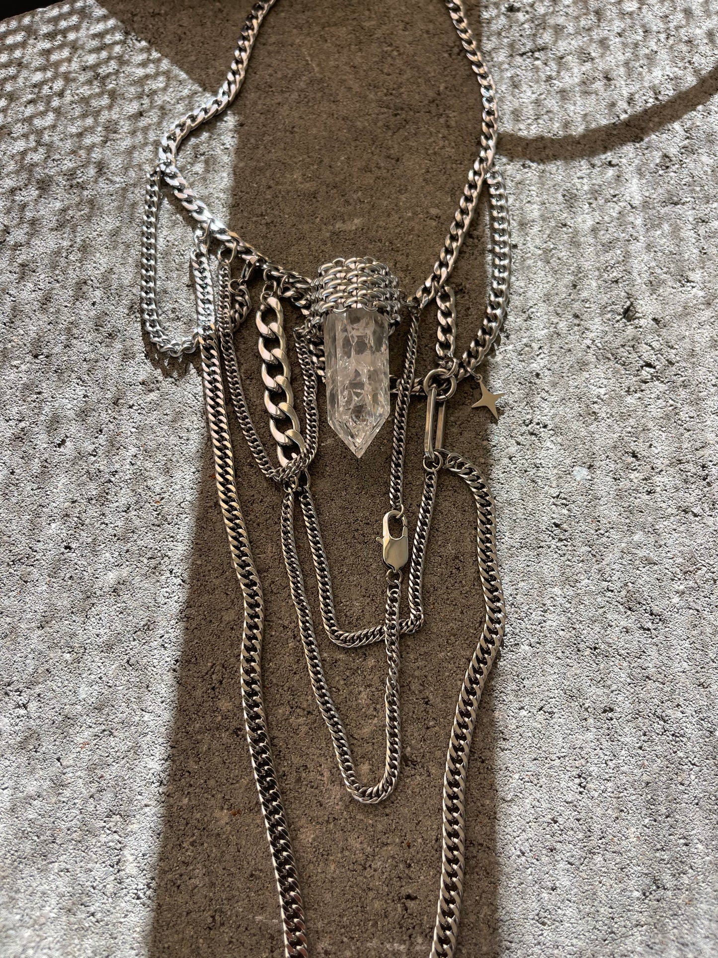 Crackle Quartz Drop Layer Choker
