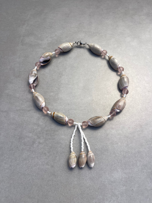 Olive Shell Beaded Choker