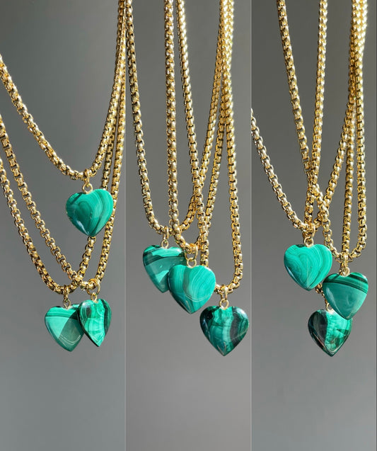 Malachite Heart Choker