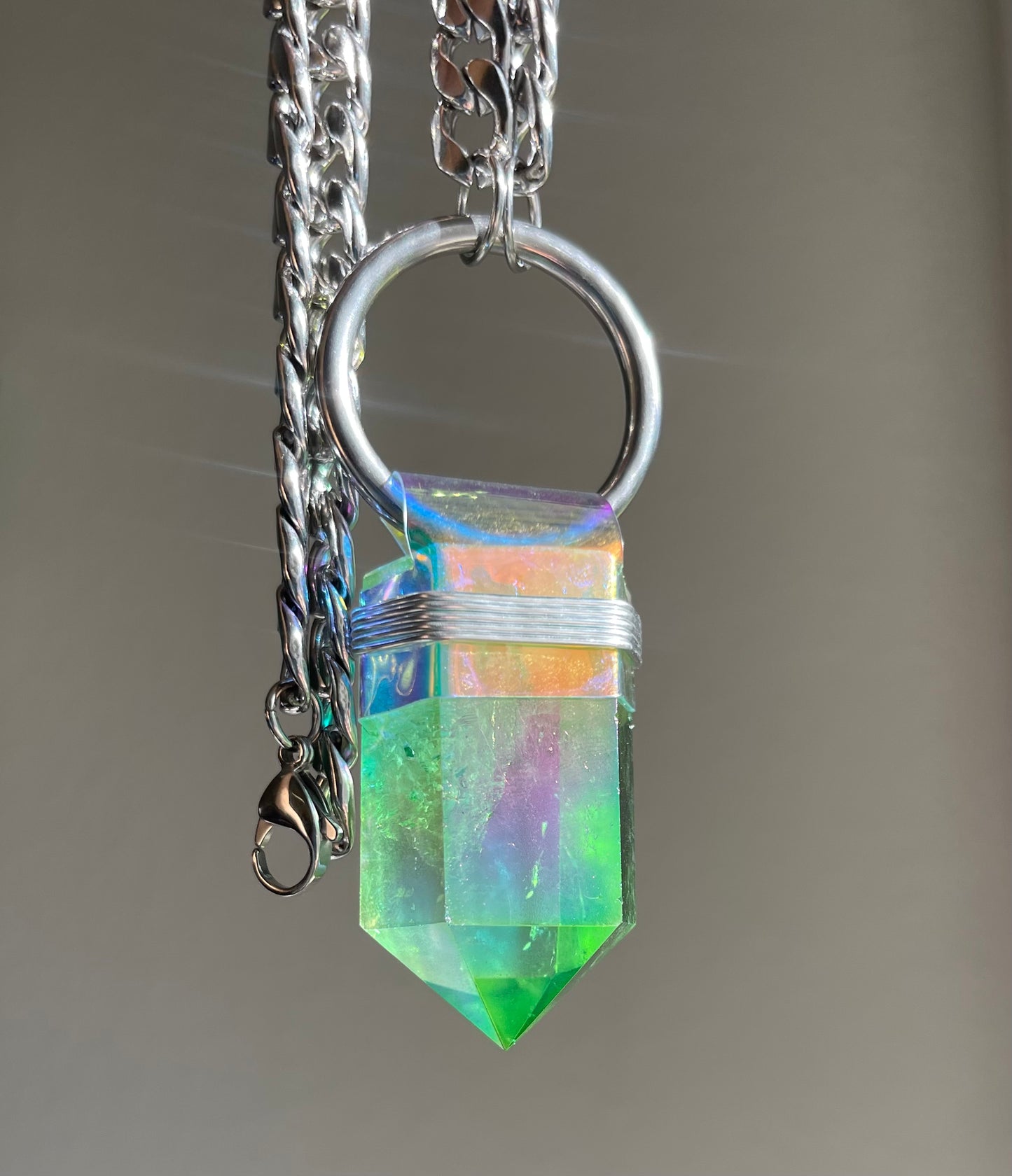 Green Aura Quartz Necklace