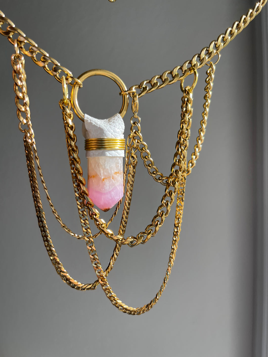 Mini Pink Aragonite Layered Necklace