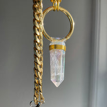 Load image into Gallery viewer, Gold Stardust Angel Aura Quartz Necklace
