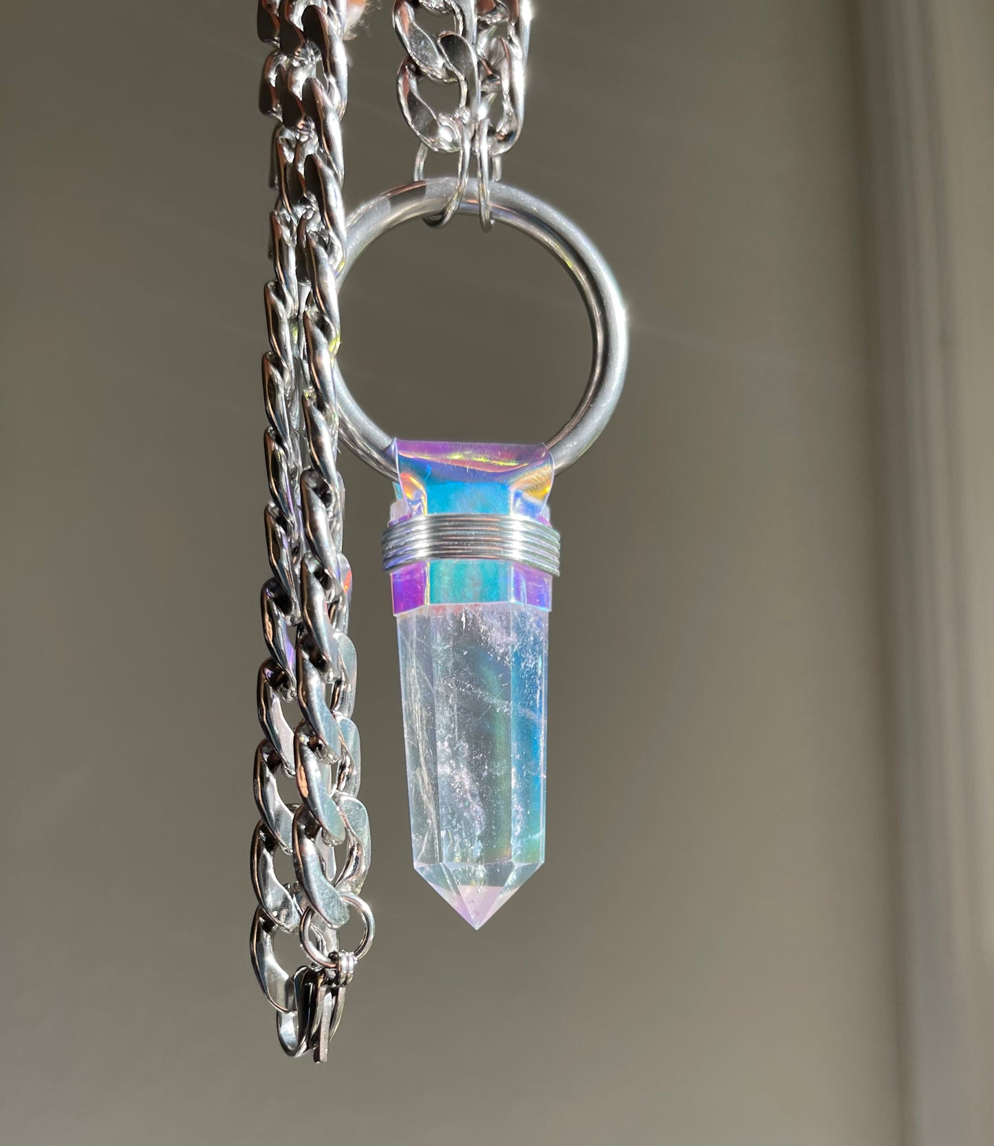 Holographic Angel Aura Quartz Necklace ♡ Preorder