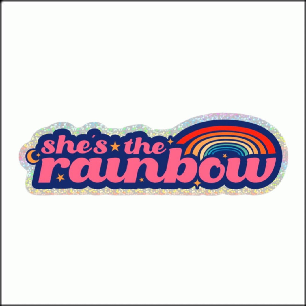 She’s The Rainbow Glitter Logo Sticker