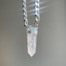 Load image into Gallery viewer, Silver Stardust Angel Aura Quartz Necklace
