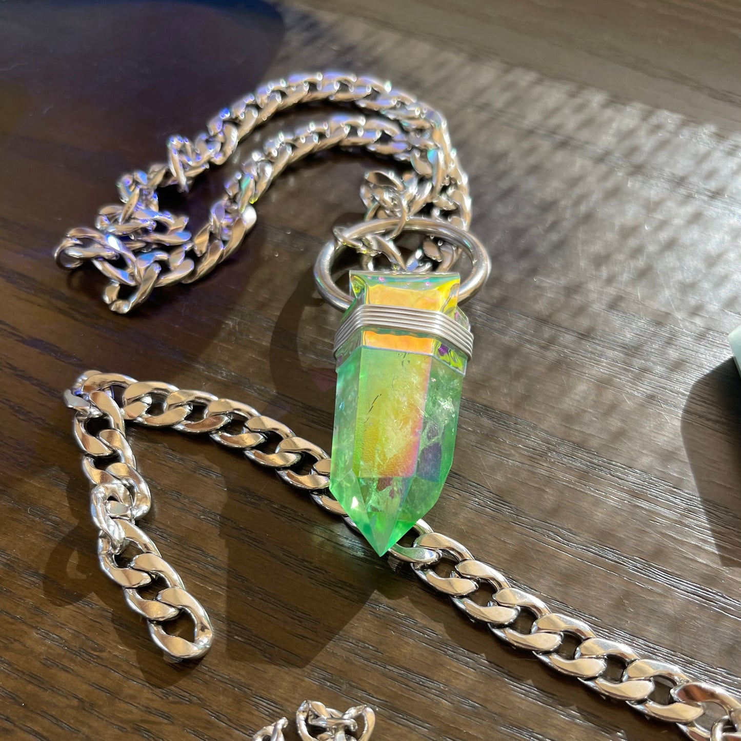 Green Aura Quartz Necklace