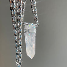 Load image into Gallery viewer, Silver Stardust Angel Aura Quartz Necklace

