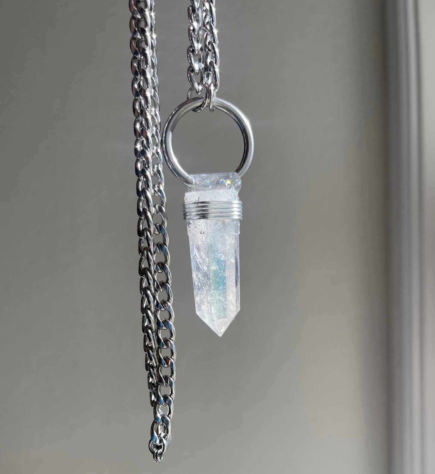 Mini Angel Aura Quartz Necklace