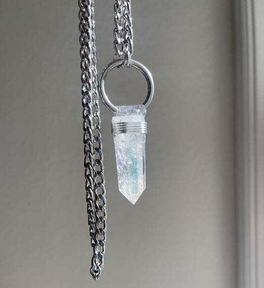 Mini Angel Aura Quartz Necklace